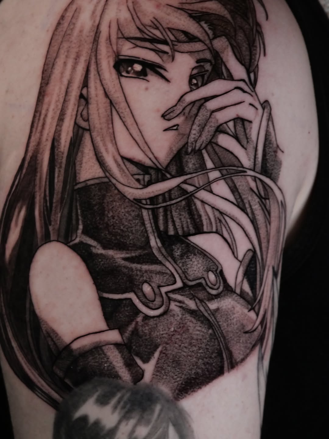 Tattoo by @eclipsedscarletart โ anime, illustrative