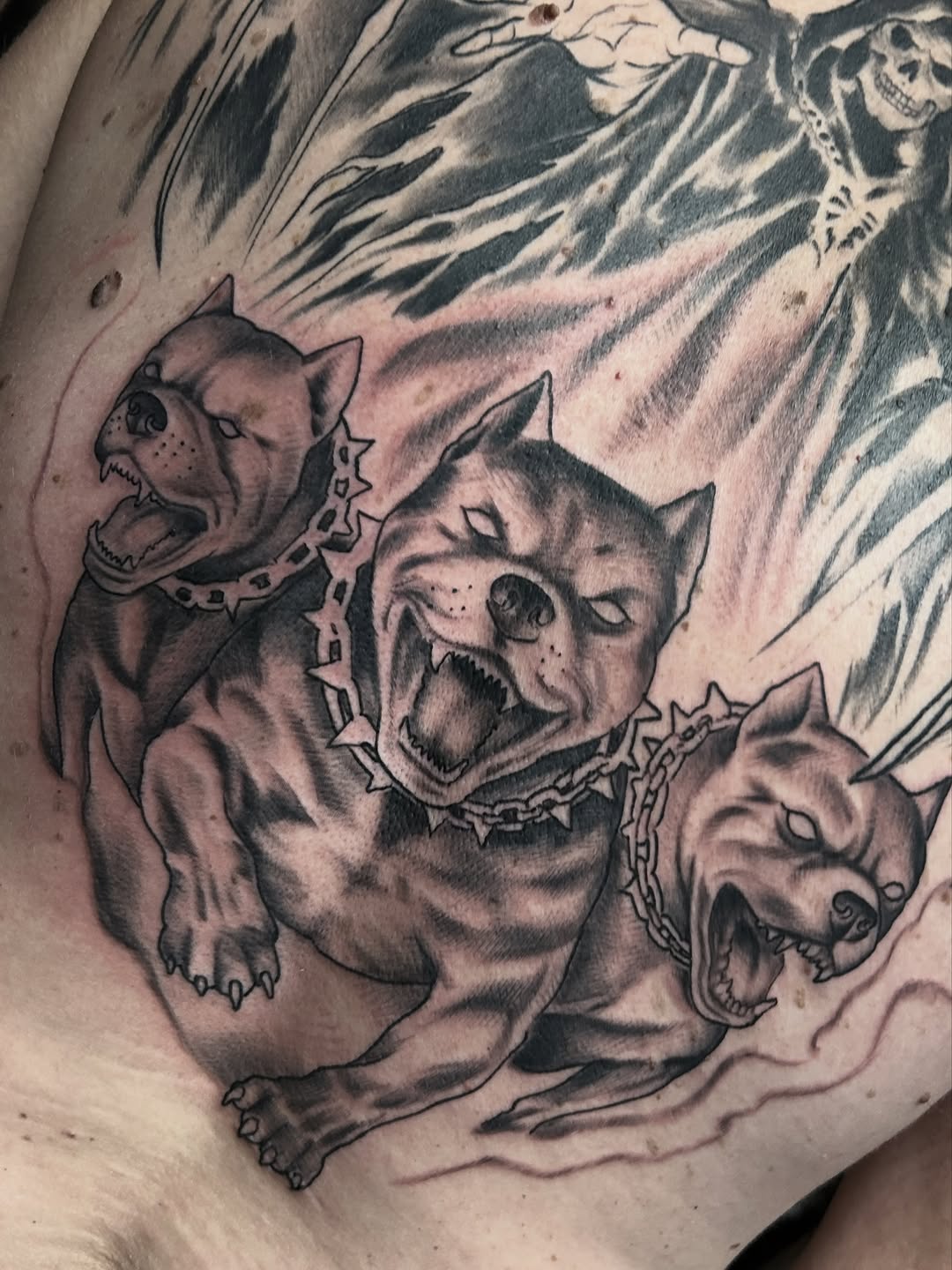 Tattoo by @thedanschuster — black_and_grey