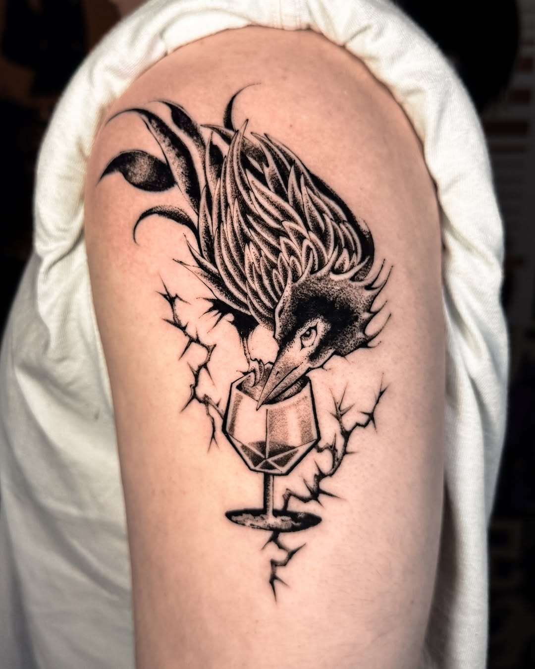 Tattoo by @wedbecutetattooed — illustrative, black_and_grey