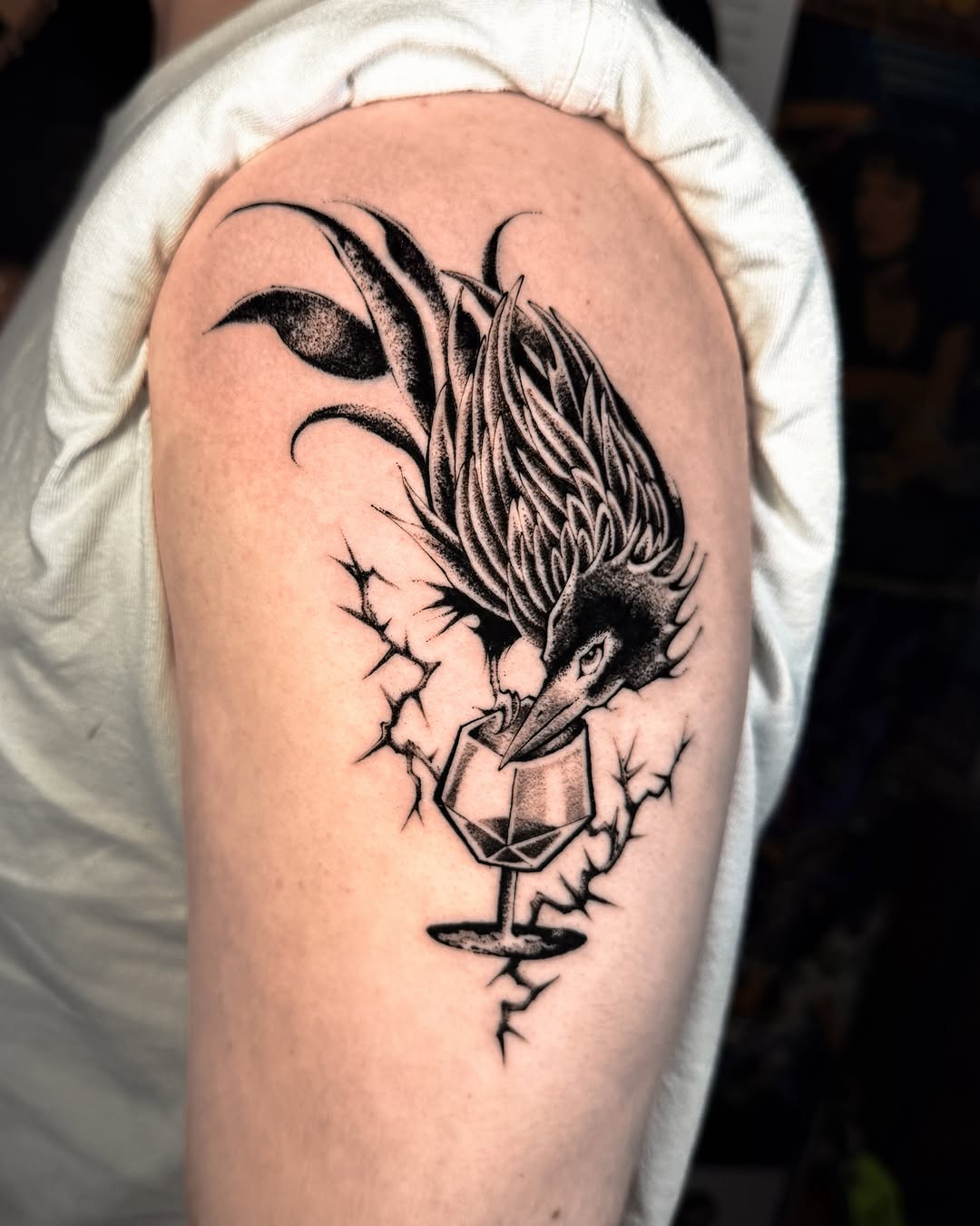Tattoo by @wedbecutetattooed — illustrative, black_and_grey