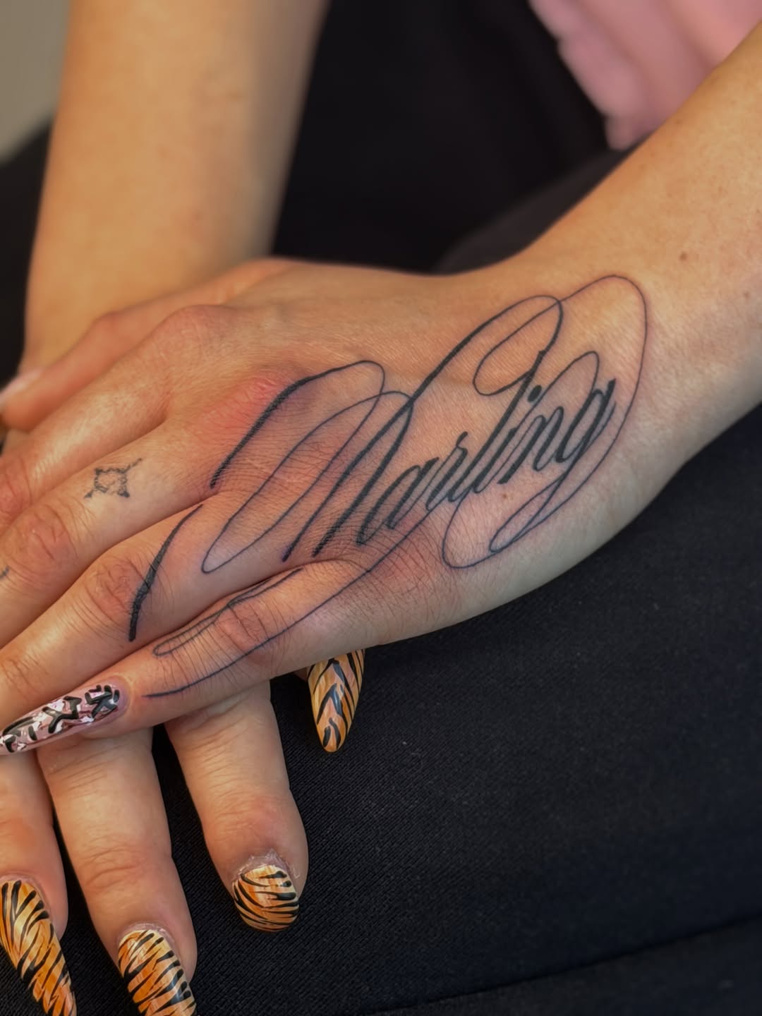 Tattoo by @uglyrae.tattoo — lettering_script, fine_line
