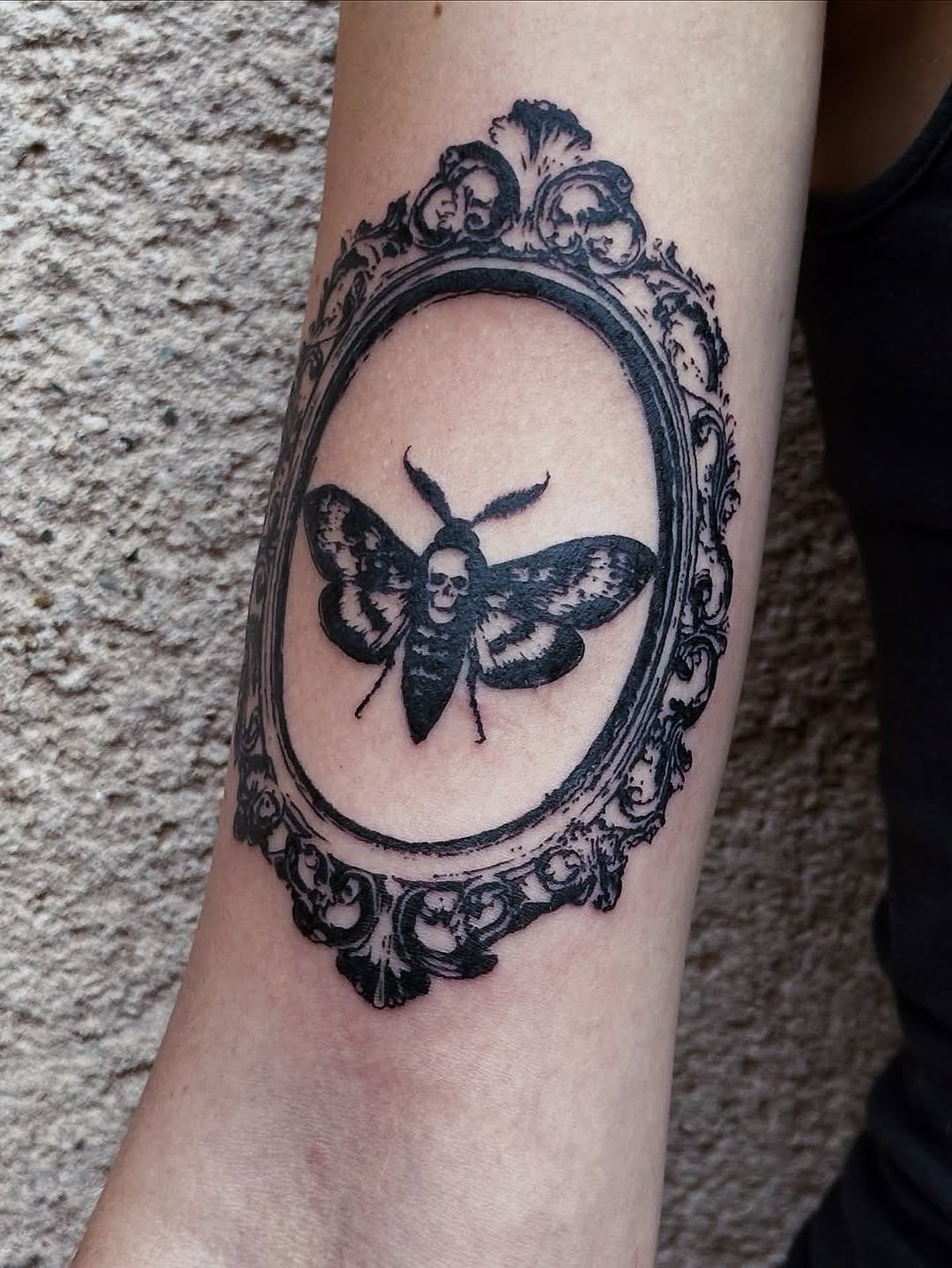 Tattoo by @tattooist_aleksa — blackwork, dark_realism