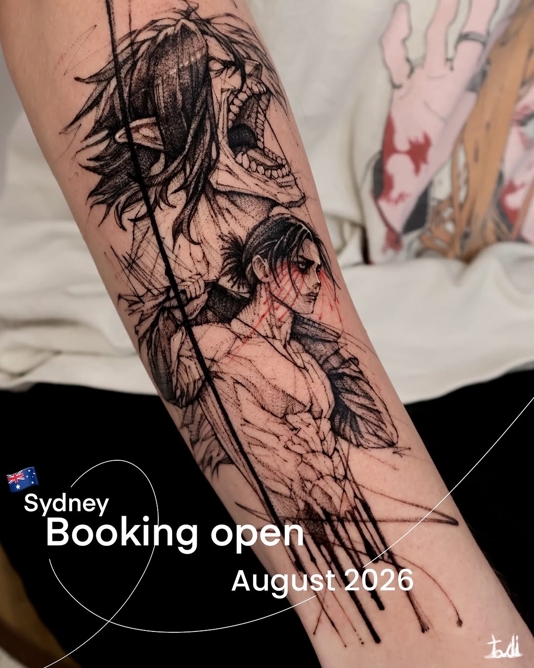 Tattoo by @tadi_tattoo — anime, trash_polka