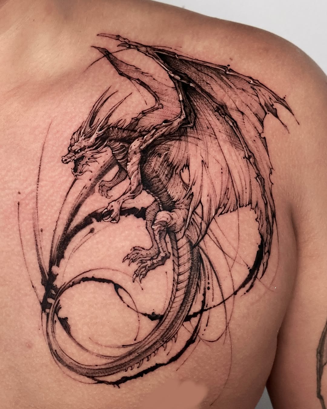 Tattoo by @tadi_tattoo — illustrative, black_and_grey