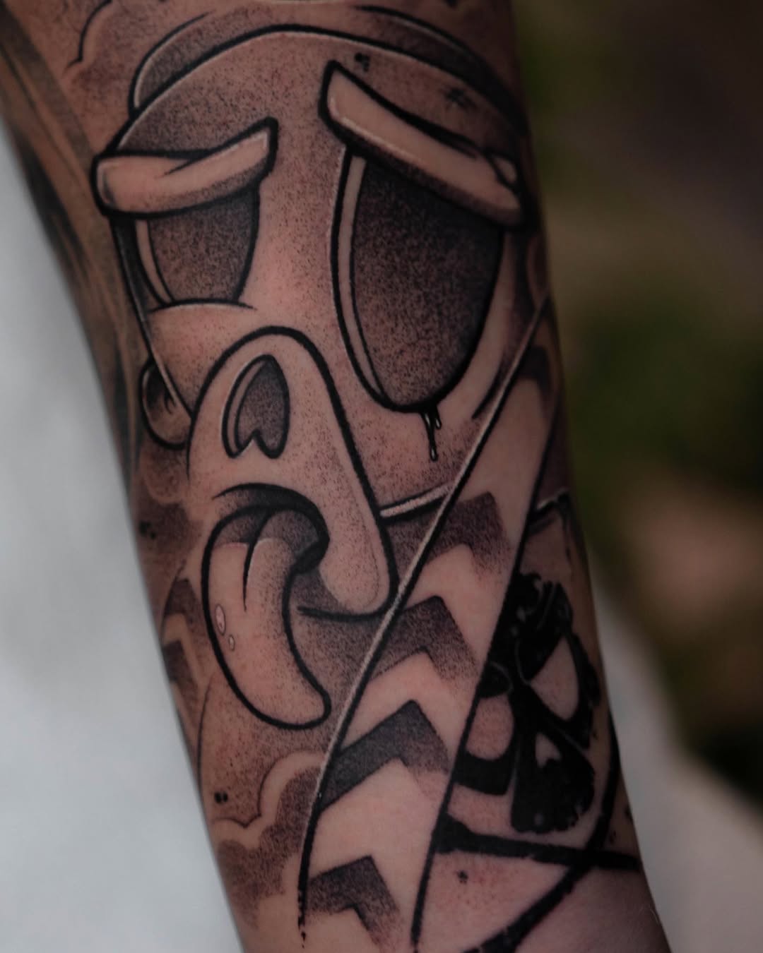 Tattoo by @slaidartwork — new_school, black_and_grey