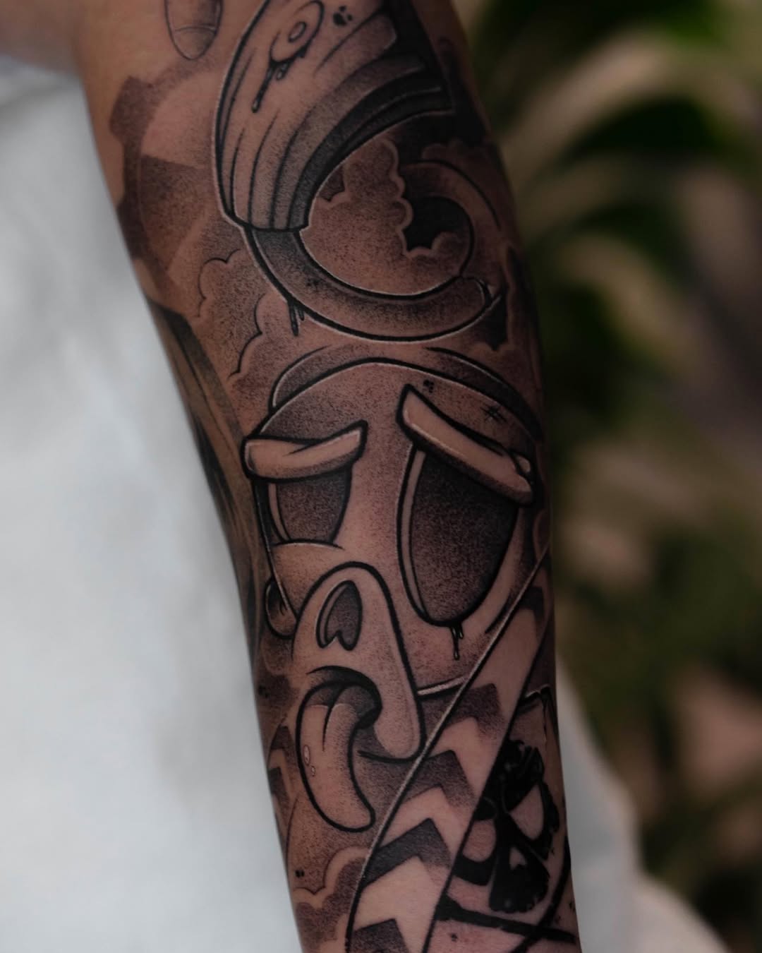 Tattoo by @slaidartwork — new_school, black_and_grey