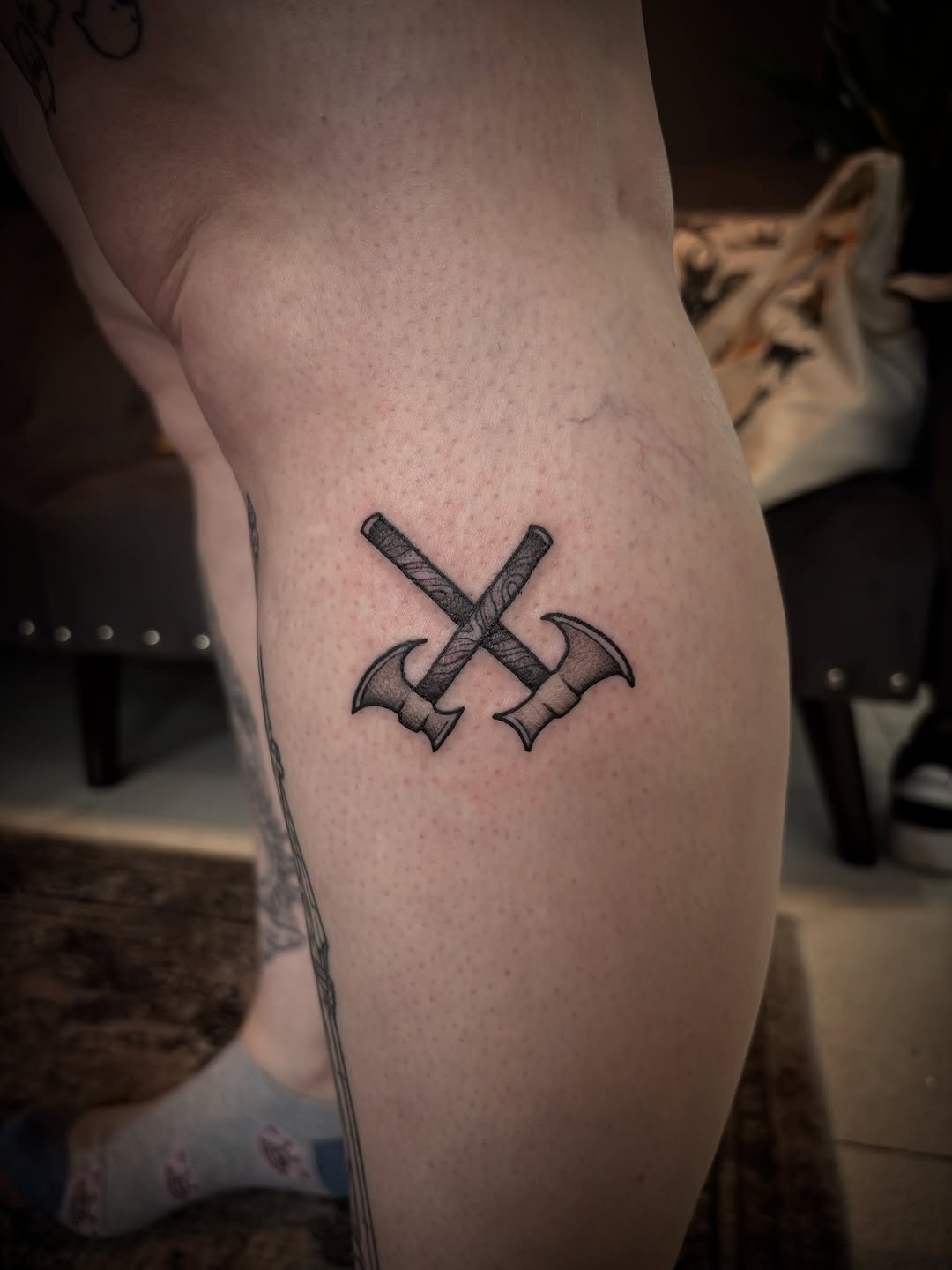 Tattoo by @chrisdafacetattoo — black_and_grey