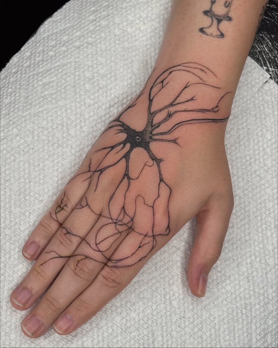 Tattoo by @lilskelevine.tt — fine_line, black_and_grey