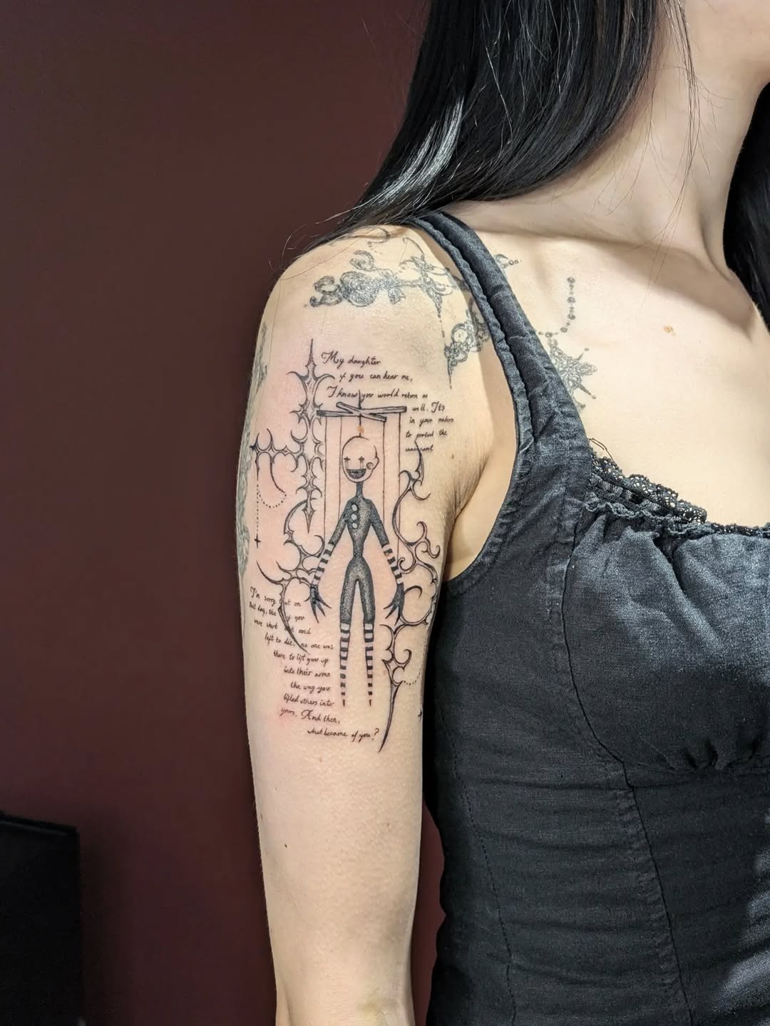 Tattoo by @elstattoos — lettering_script, illustrative