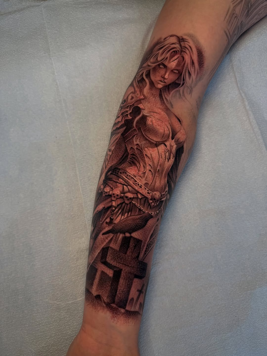 Tattoo by @the_flame_spitta — realism, black_and_grey