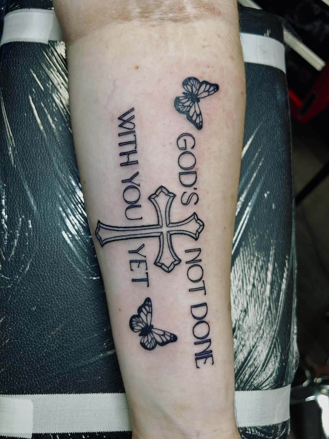 Tattoo by @boylazarustattoo — lettering_script, illustrative