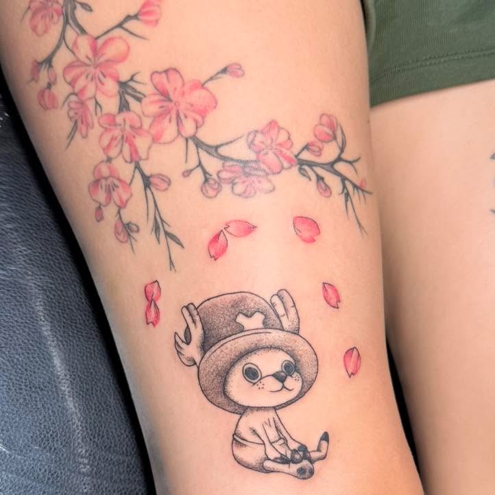 Tattoo by @artby_destiny_ — illustrative, anime