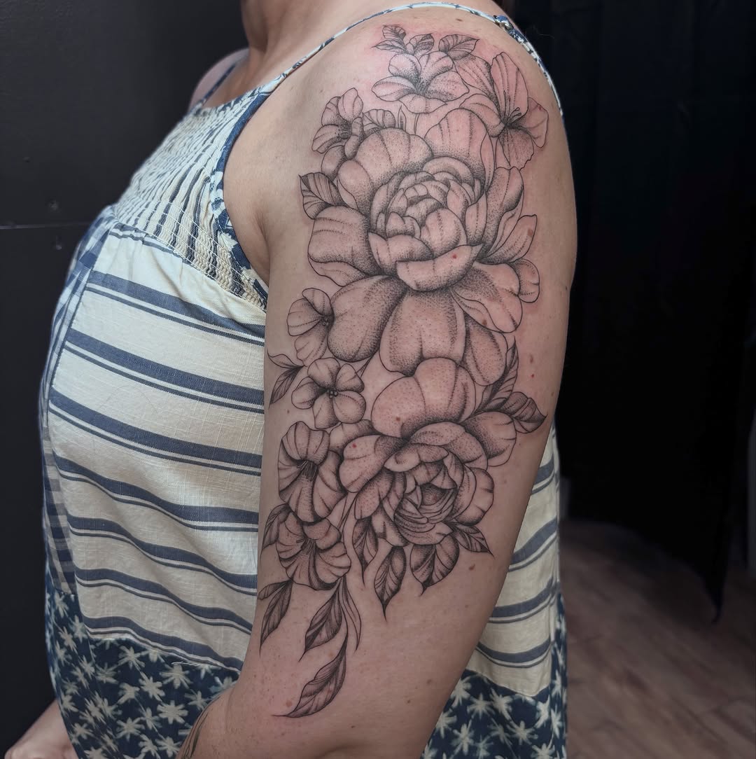 Tattoo by @_babytatt — black_and_grey