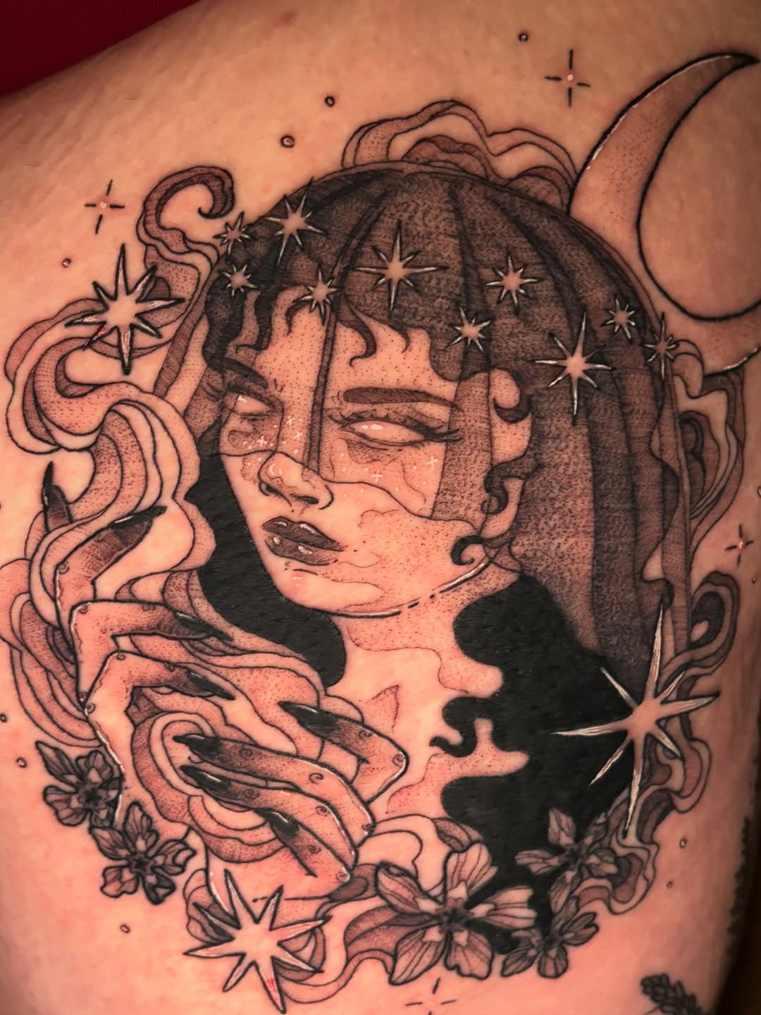 Tattoo by @witching.hourrr โ fine_line, dotwork
