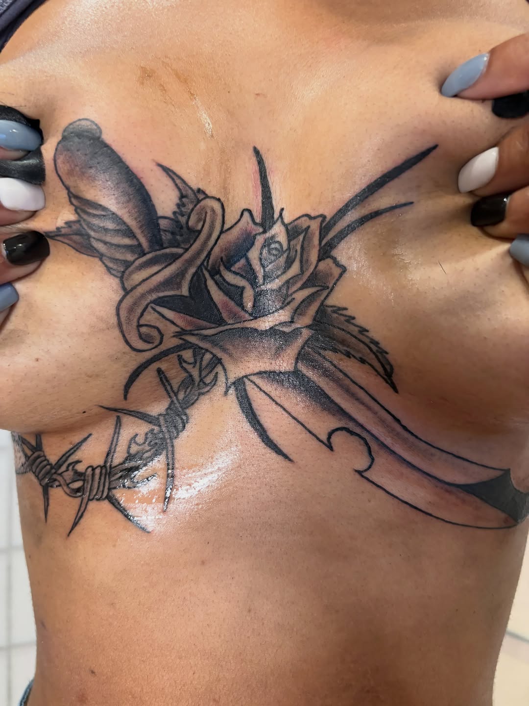 Tattoo by @skull.quest โ black_and_grey, realism