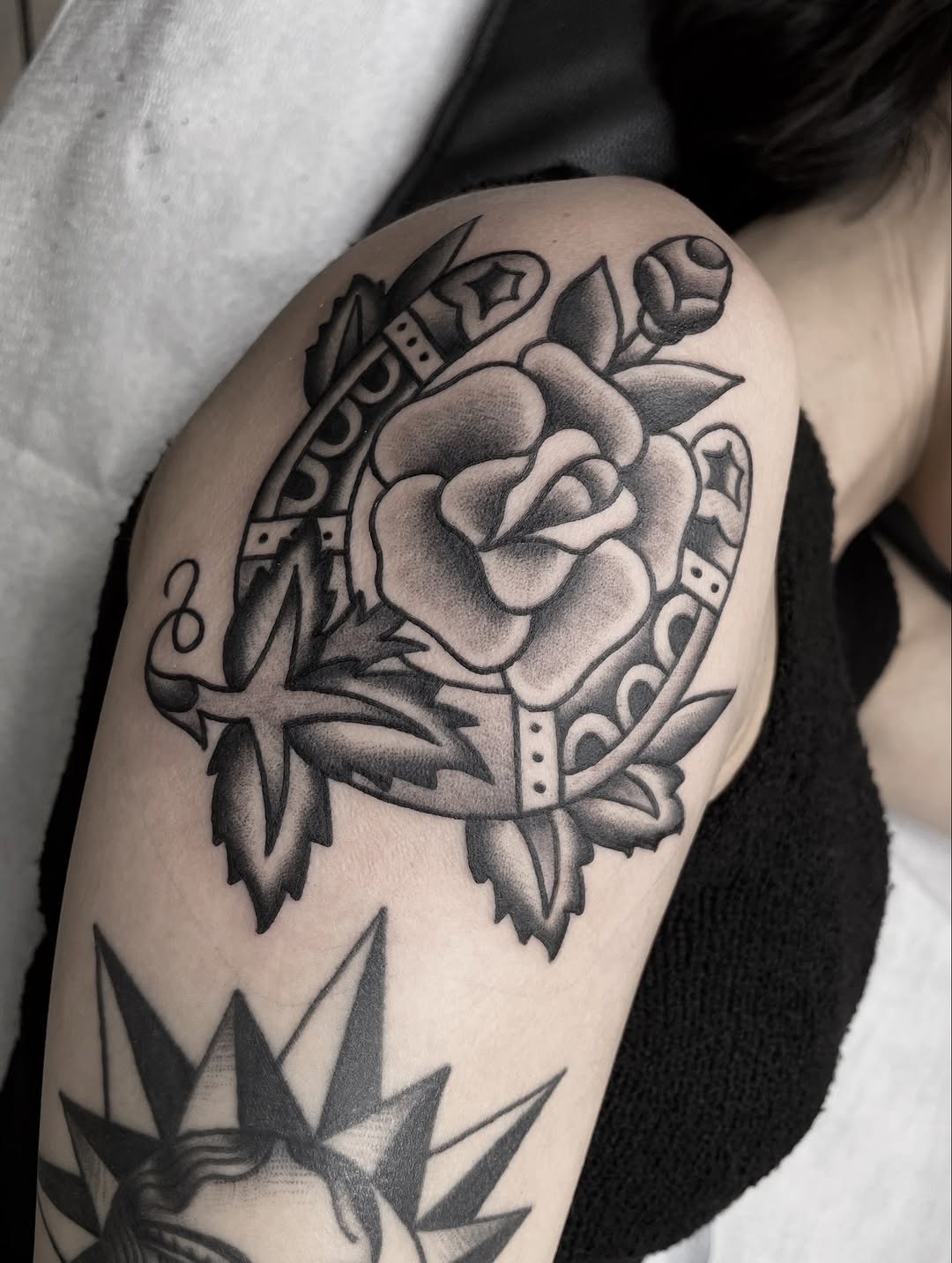 Tattoo by @katbarrieau — american_traditional, black_and_grey