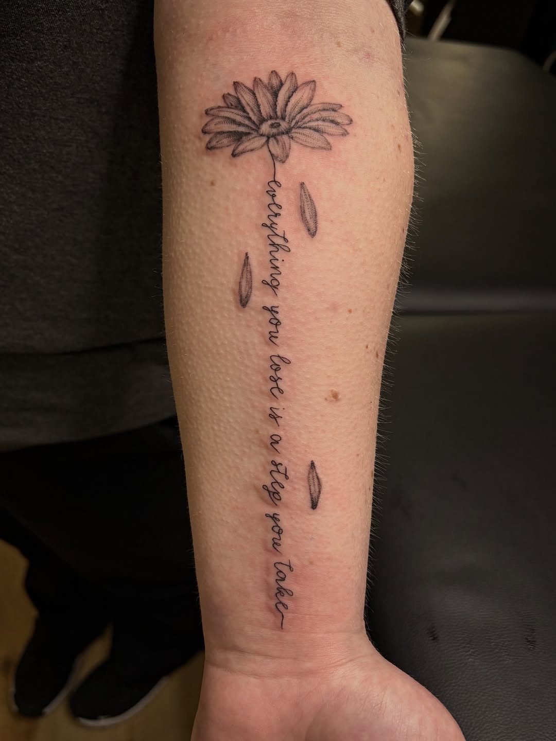 Tattoo by @francesca_tattoos — fine_line, lettering_script