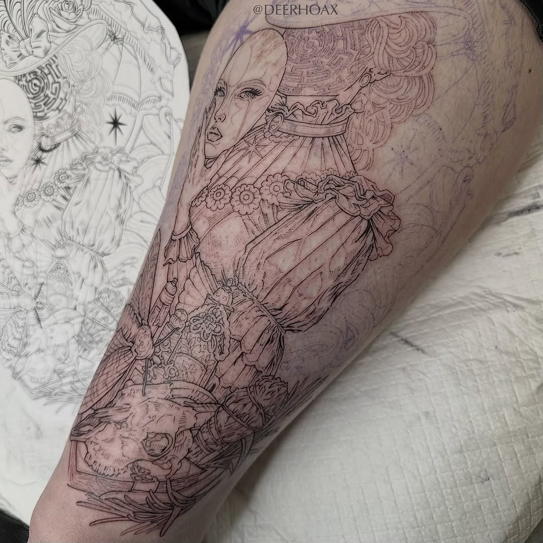 Tattoo by @deerhoax — illustrative, dark_realism