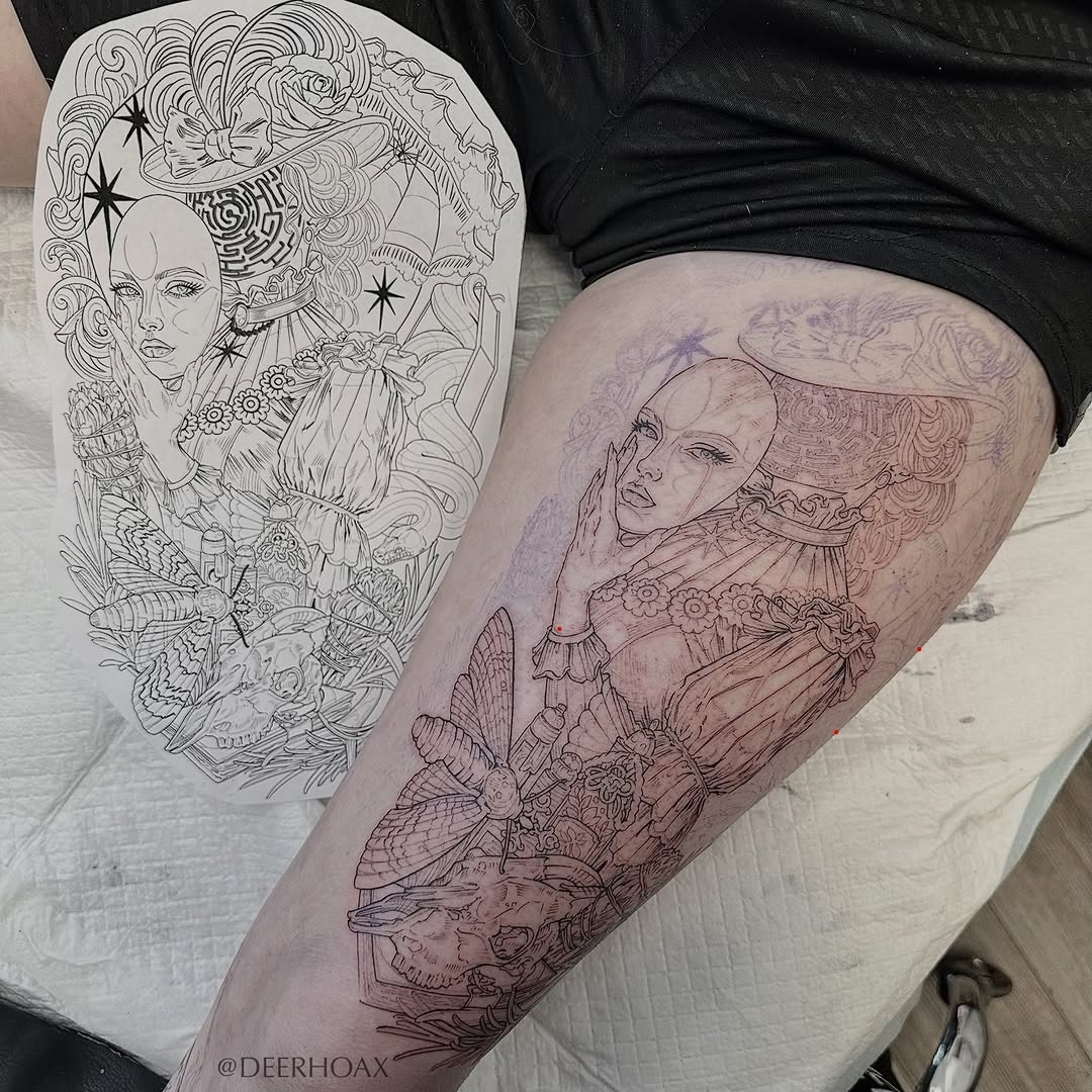 Tattoo by @deerhoax — illustrative, dark_realism