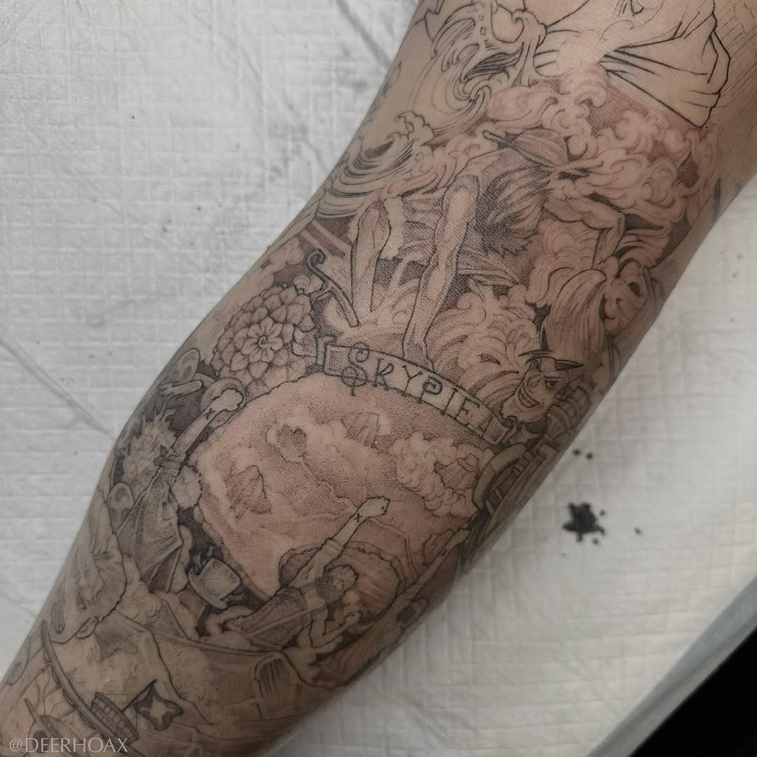 Tattoo by @deerhoax — realism, black_and_grey