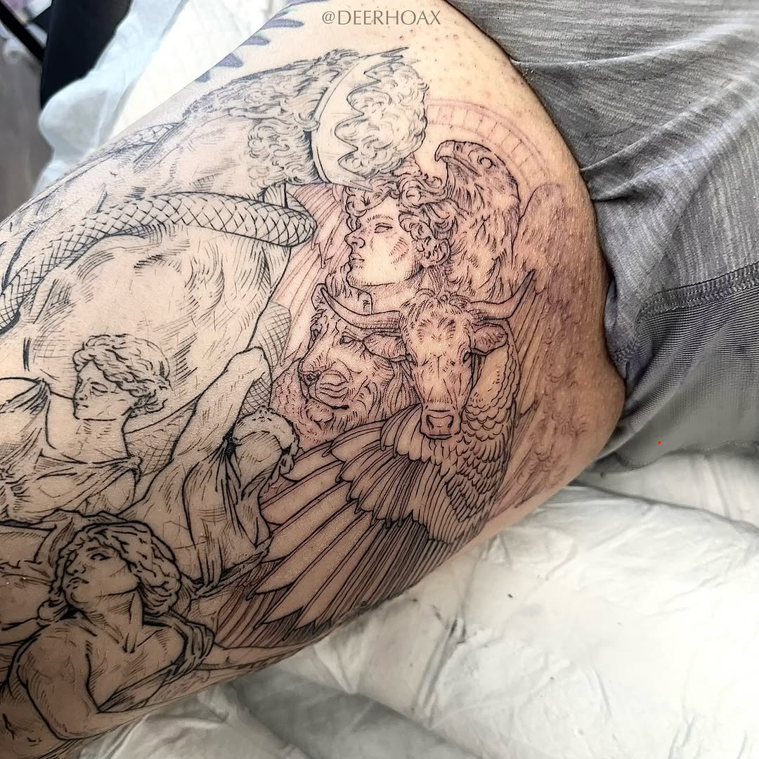 Tattoo by @deerhoax — realism, black_and_grey
