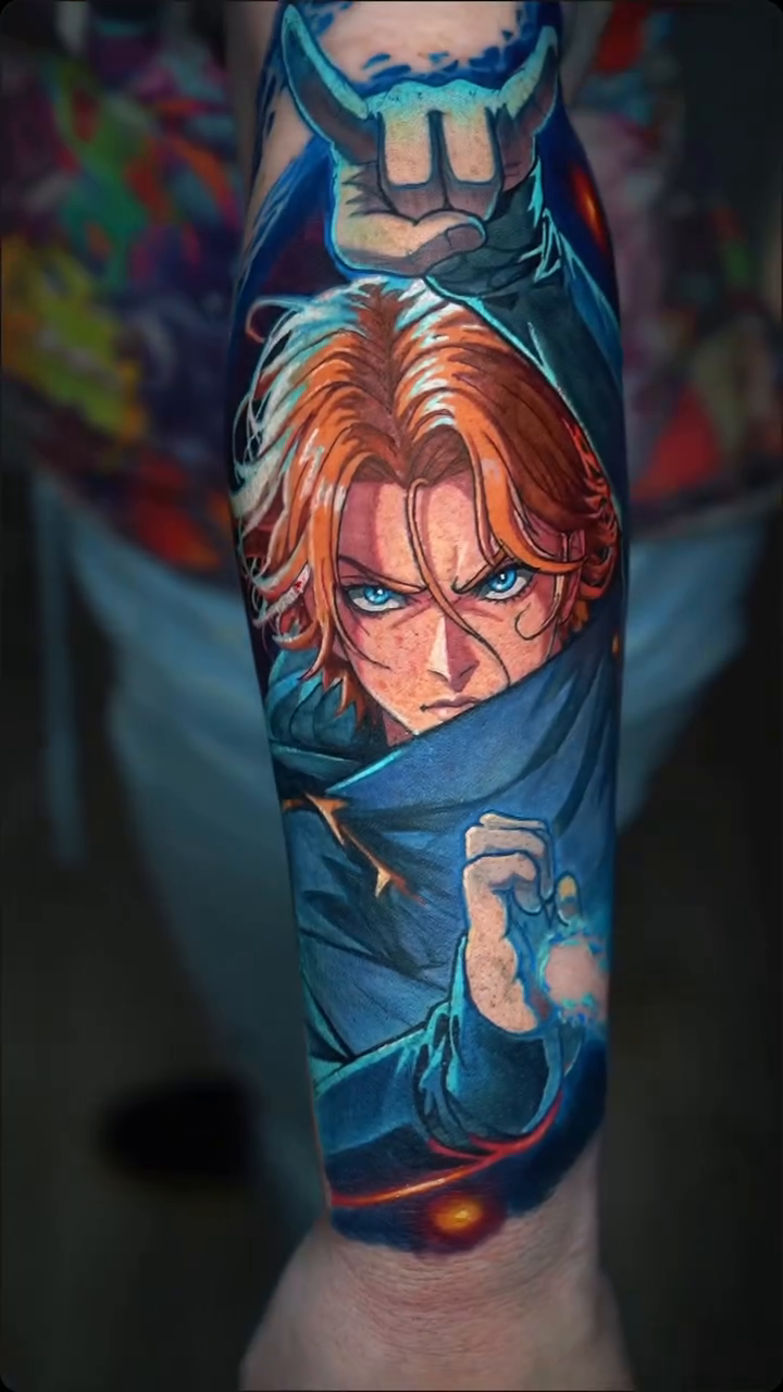 Tattoo by @bdtattz2.0 — illustrative, anime