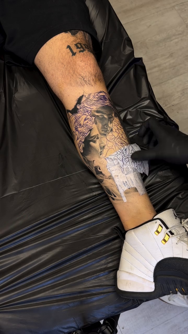 Tattoo by @rudeink — black_and_grey, realism