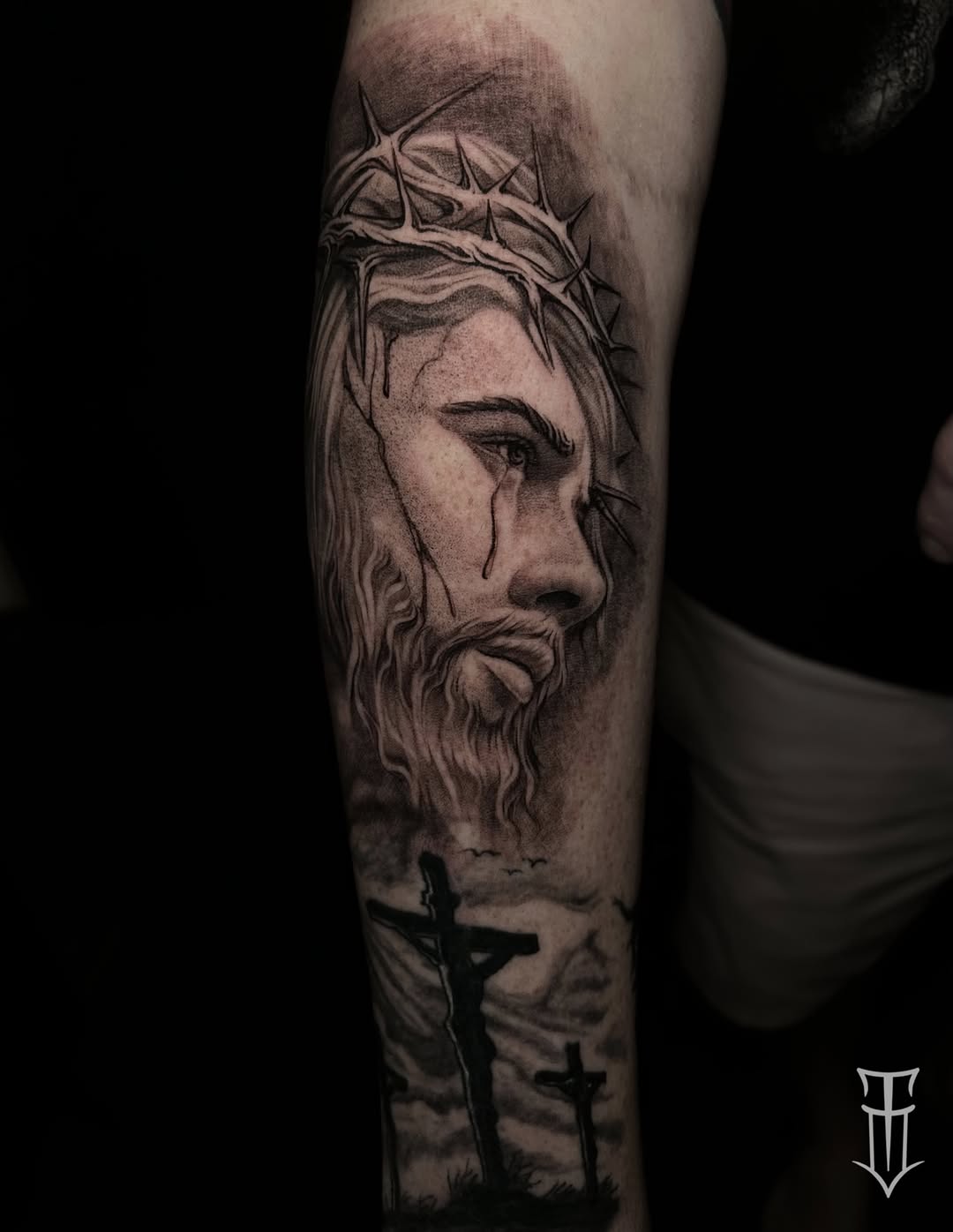 Tattoo by @shadesofpain1992 — realism, black_and_grey