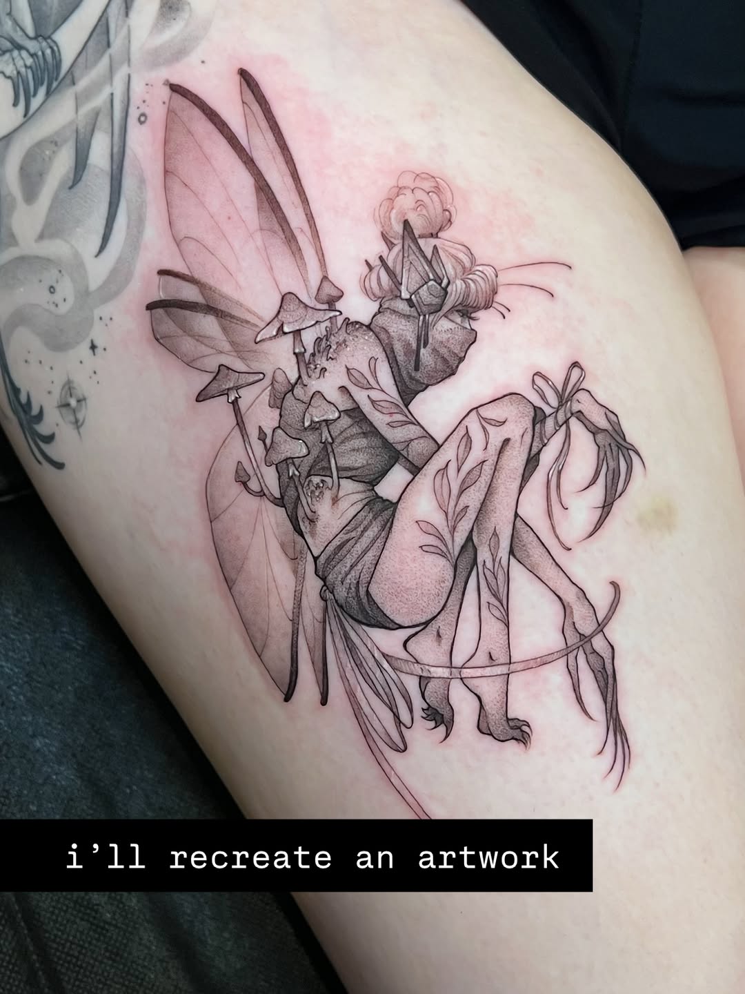 Tattoo by @girlwiththefoxtattoo — illustrative, black_and_grey