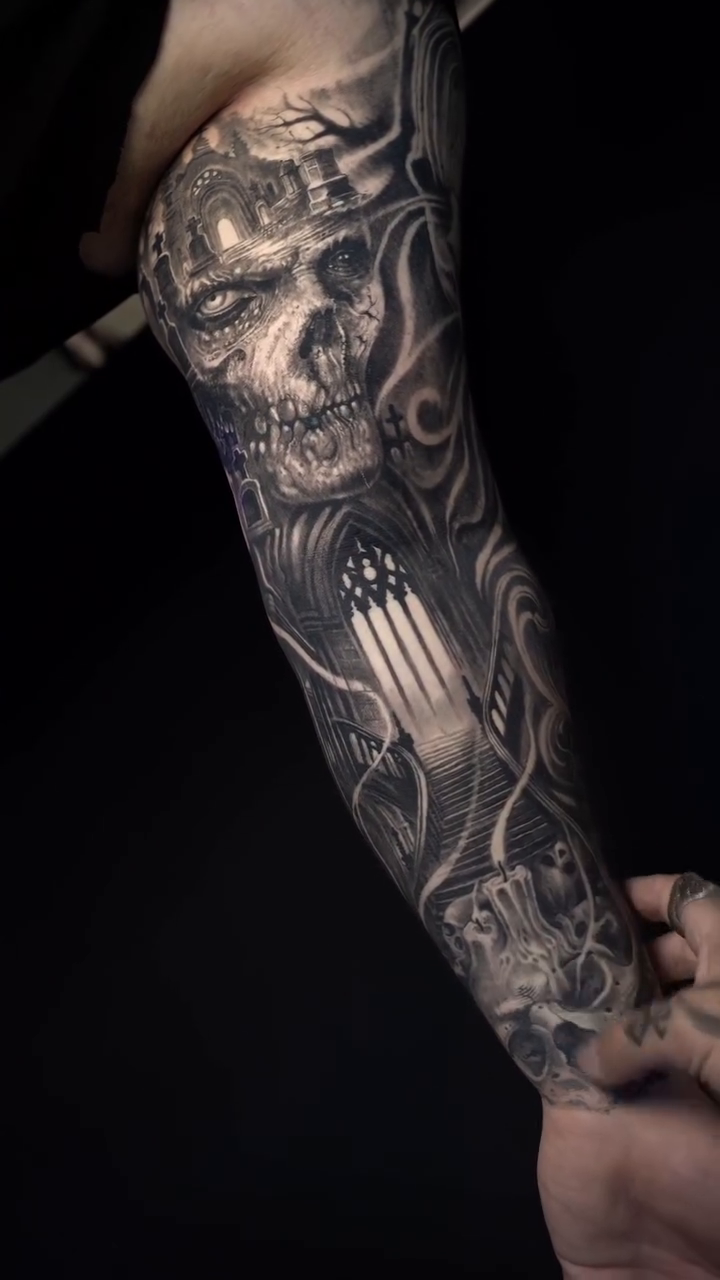 Tattoo by @mumia916 — dark_realism, black_and_grey