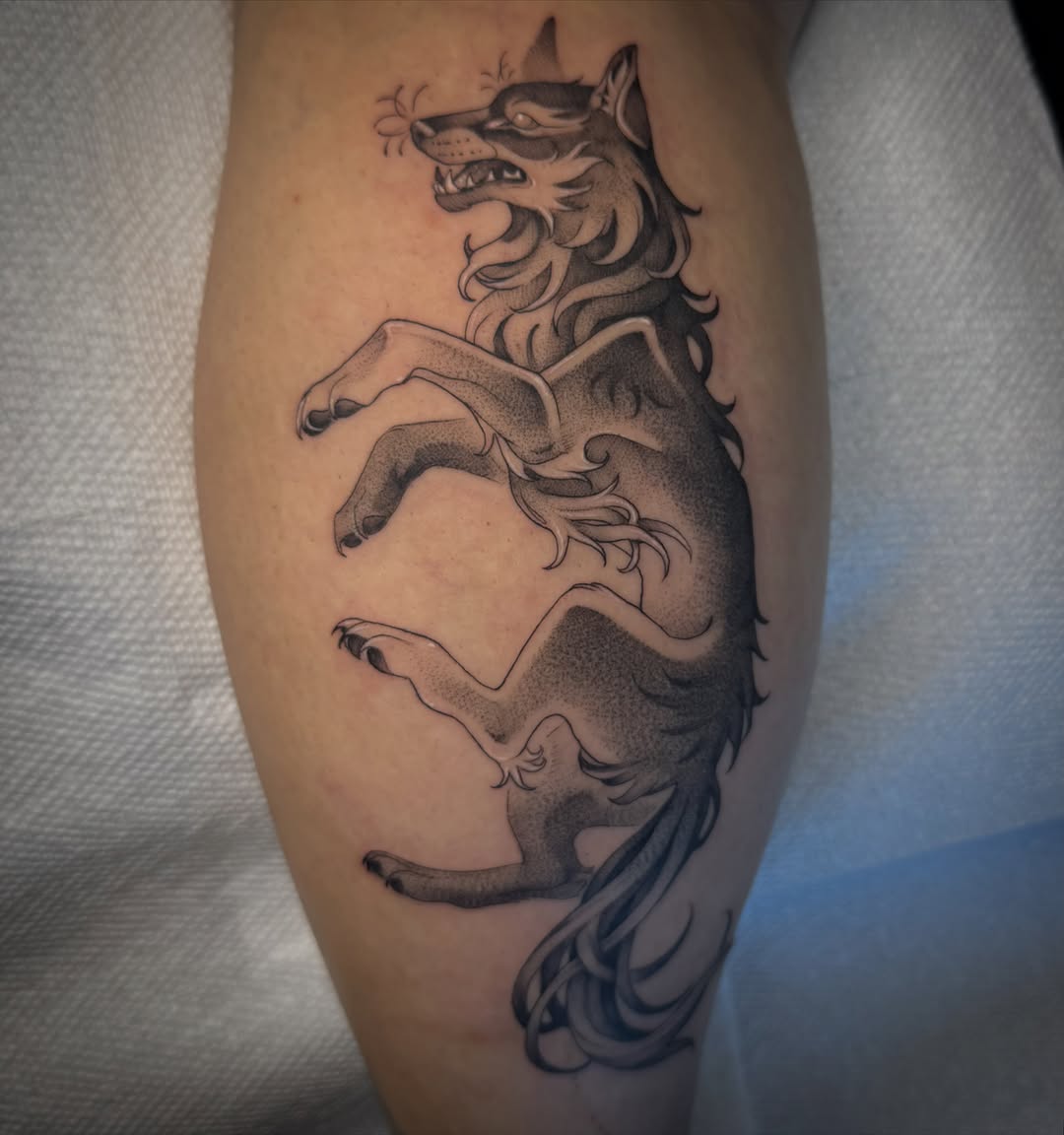 Tattoo by @mezzo.tattoo — black_and_grey, dotwork