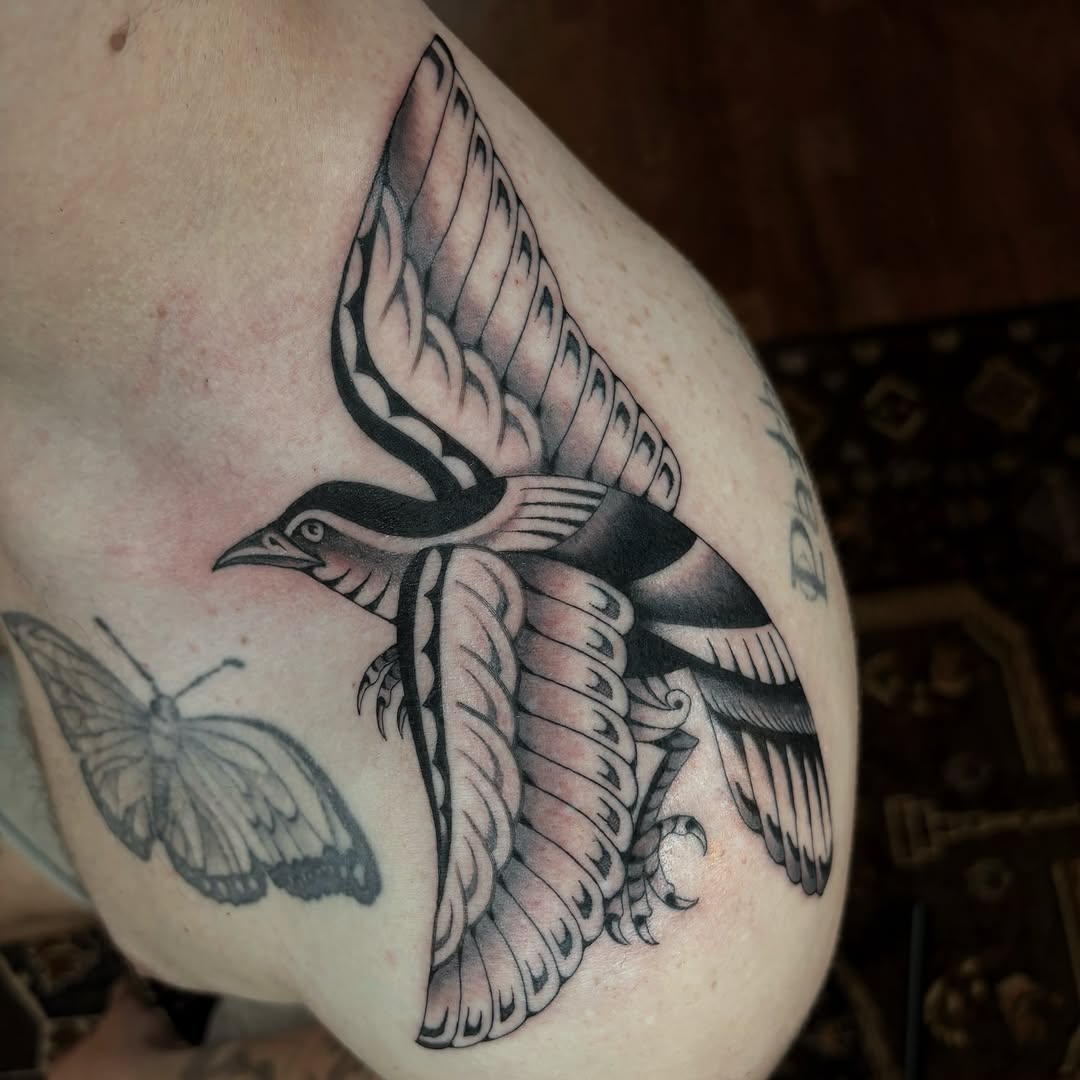 Tattoo by @evan.adtt — american_traditional, black_and_grey