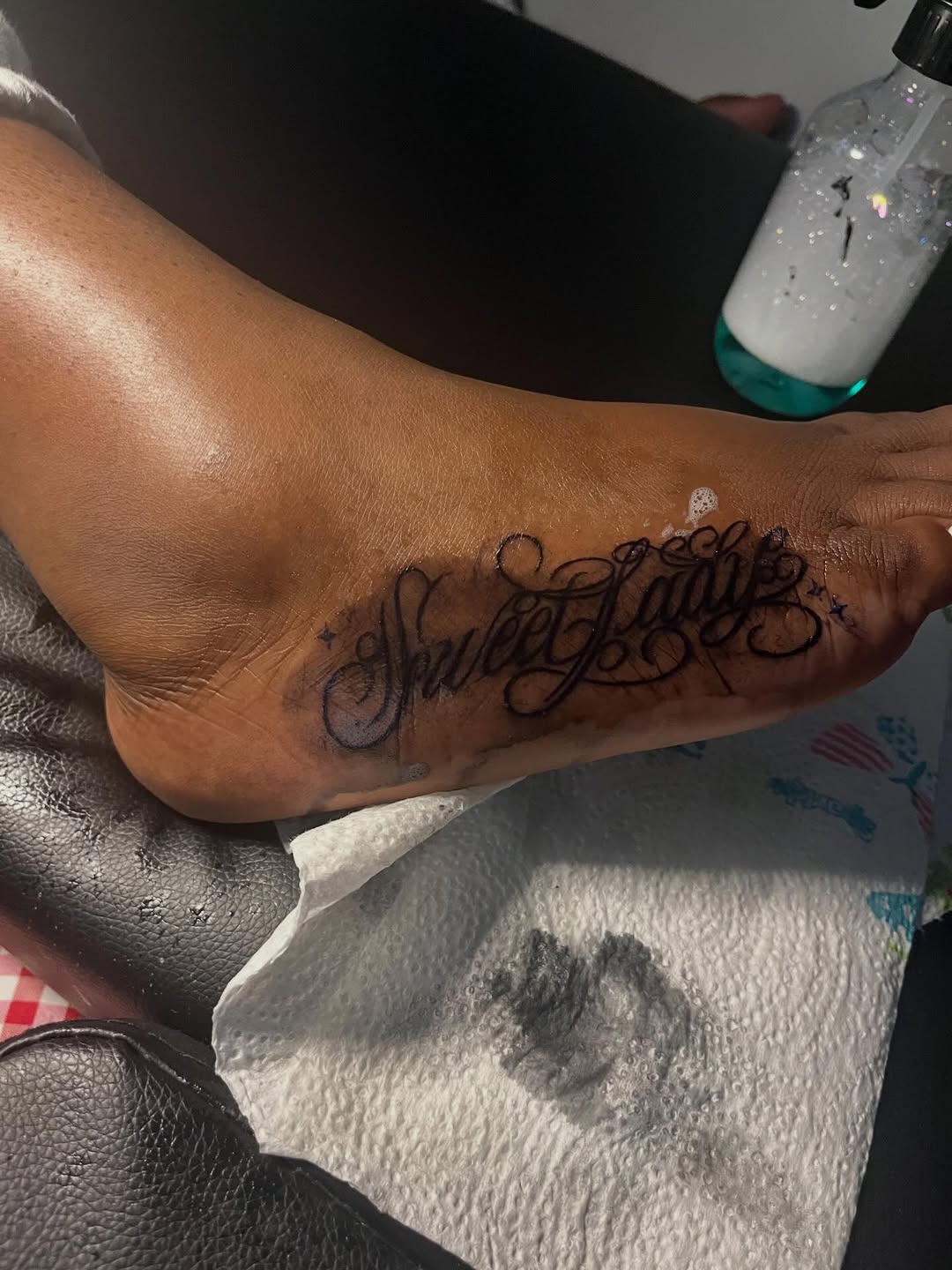 Tattoo by @inkbylaybae โ lettering_script, fine_line