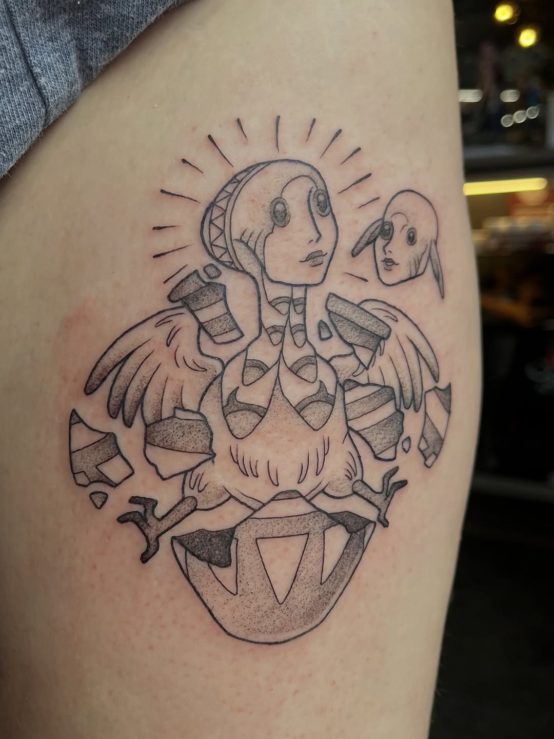 Tattoo by @tatsbybun_ β black_and_grey