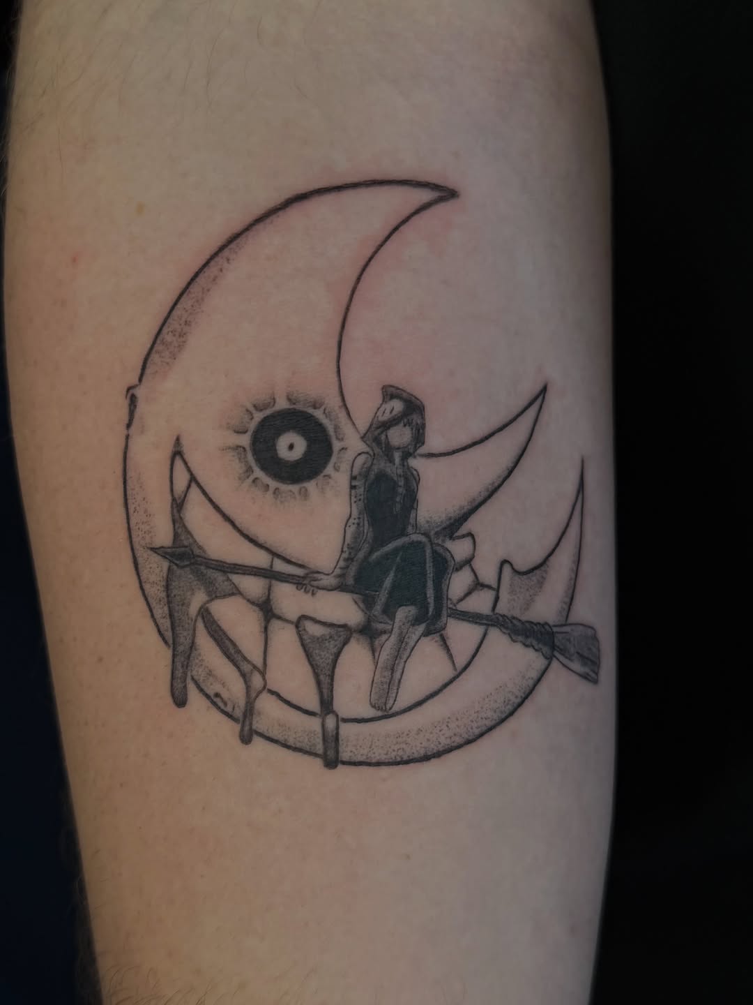 Tattoo by @tofuskintattoo β anime, black_and_grey