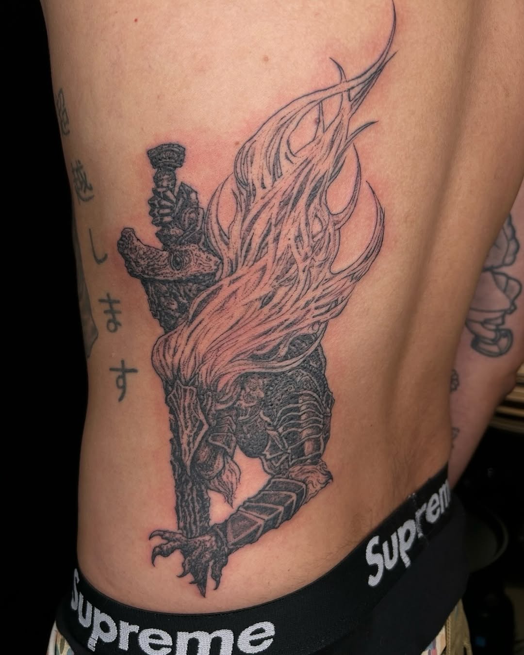 Tattoo by @la13va_tear โ blackwork, illustrative