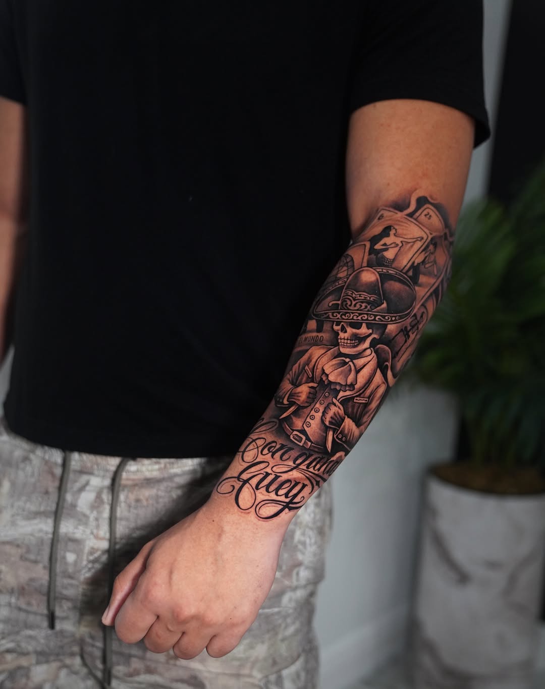 Tattoo by @artemtom — chicano, black_and_grey