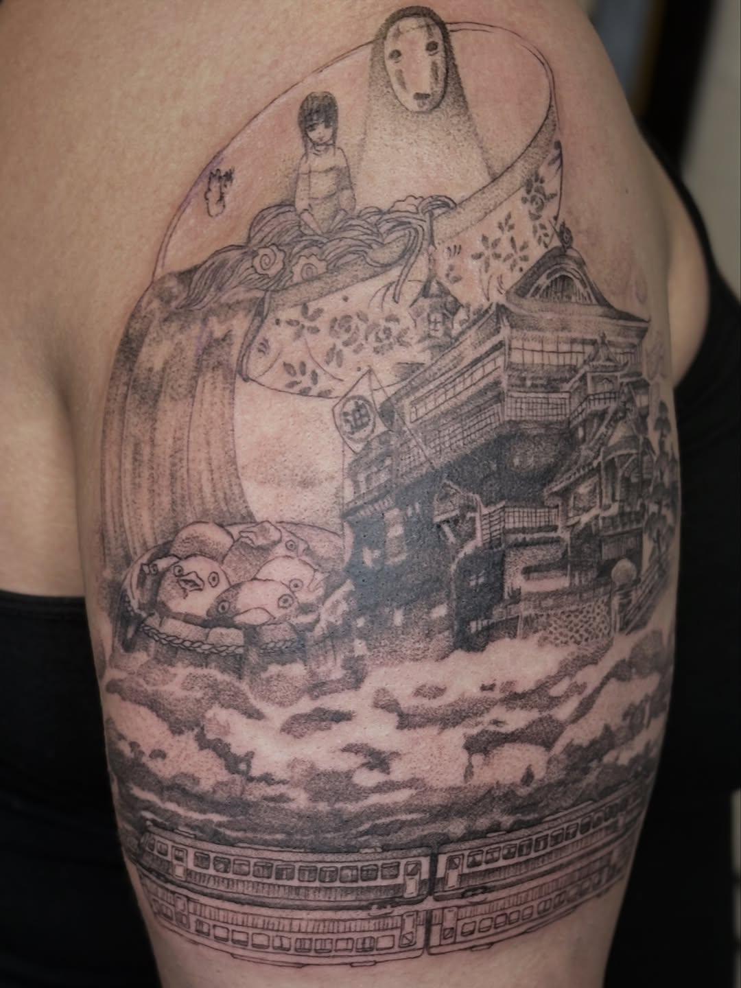 Tattoo by @valentine_tats — illustrative, black_and_grey