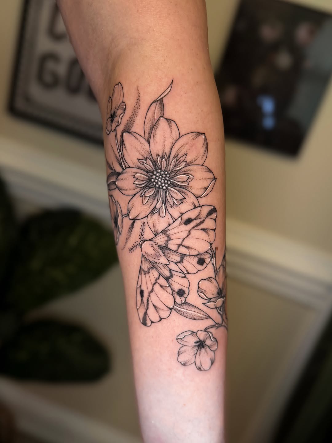 Tattoo by @mckennaskytattoos — illustrative, black_and_grey