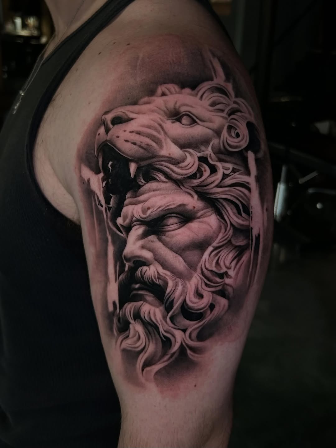 Tattoo by @cxrsmeiertattoos — realism, black_and_grey