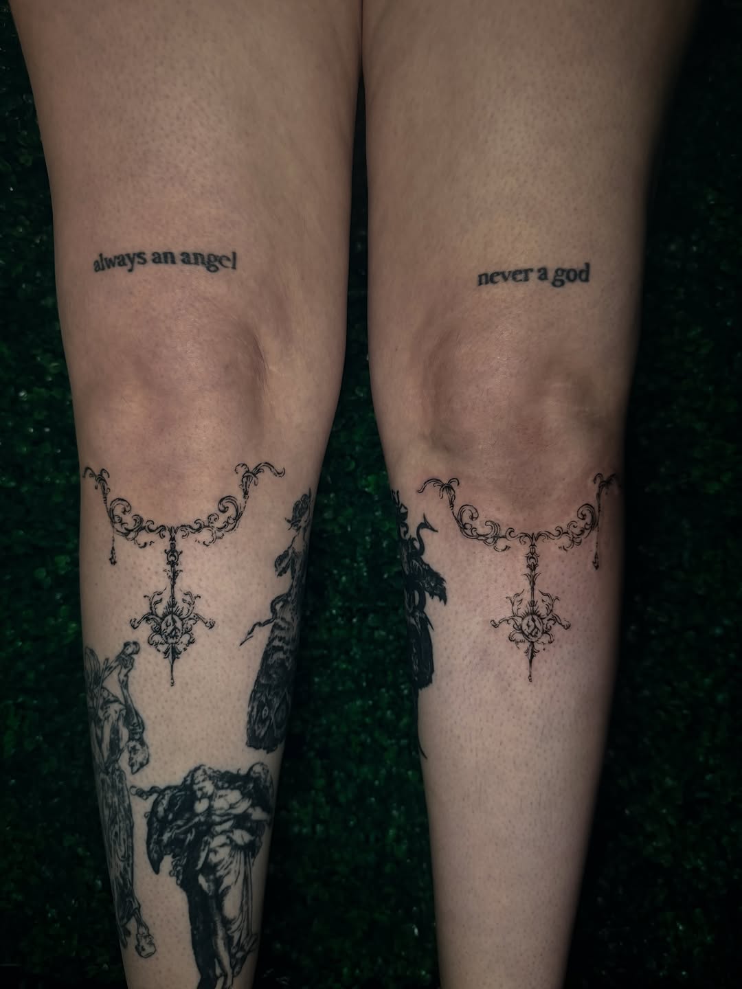Tattoo by @bellaskytattoos — lettering_script, illustrative
