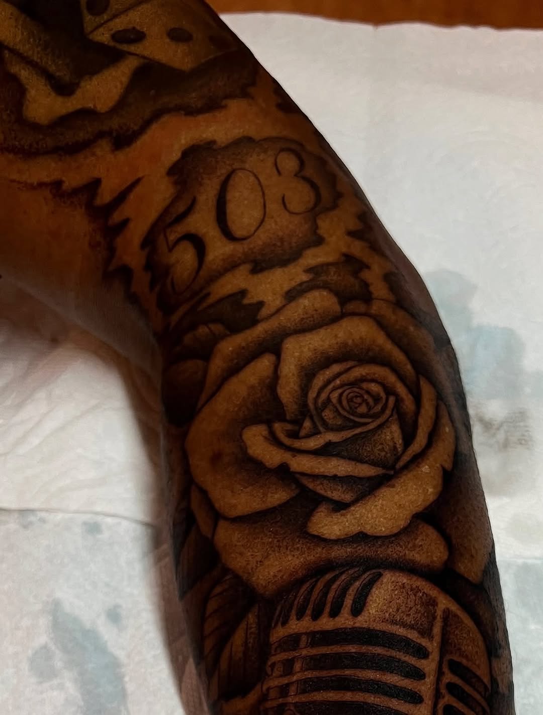 Tattoo by @gloomlacruz — black_and_grey, realism