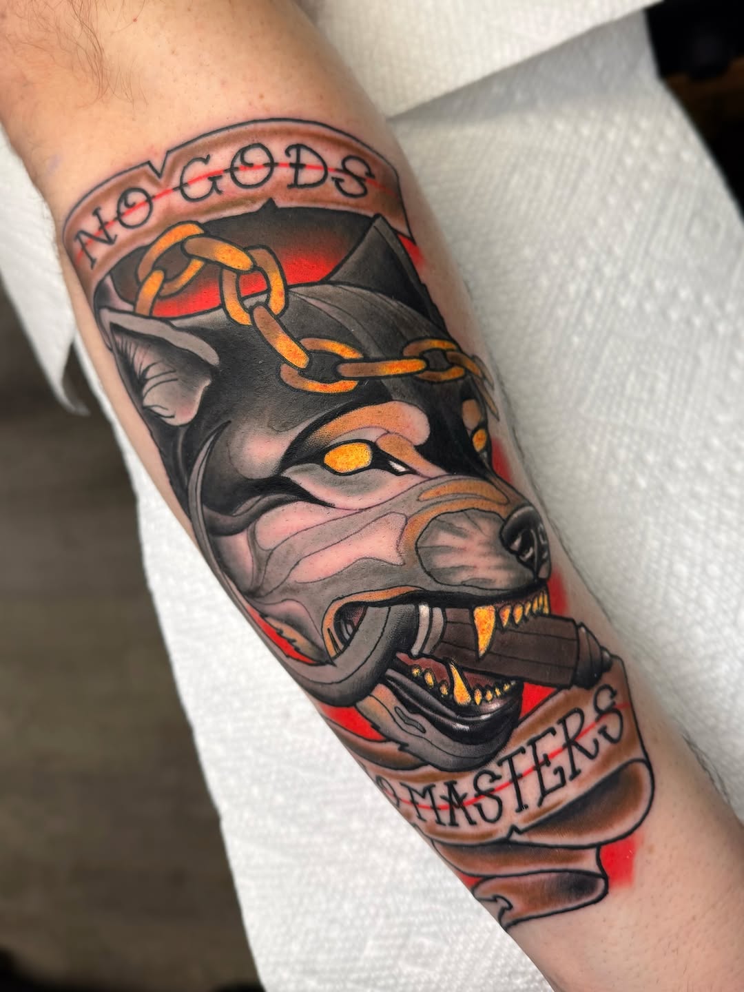 Tattoo by @justintattoosnc โ american_traditional, lettering_script