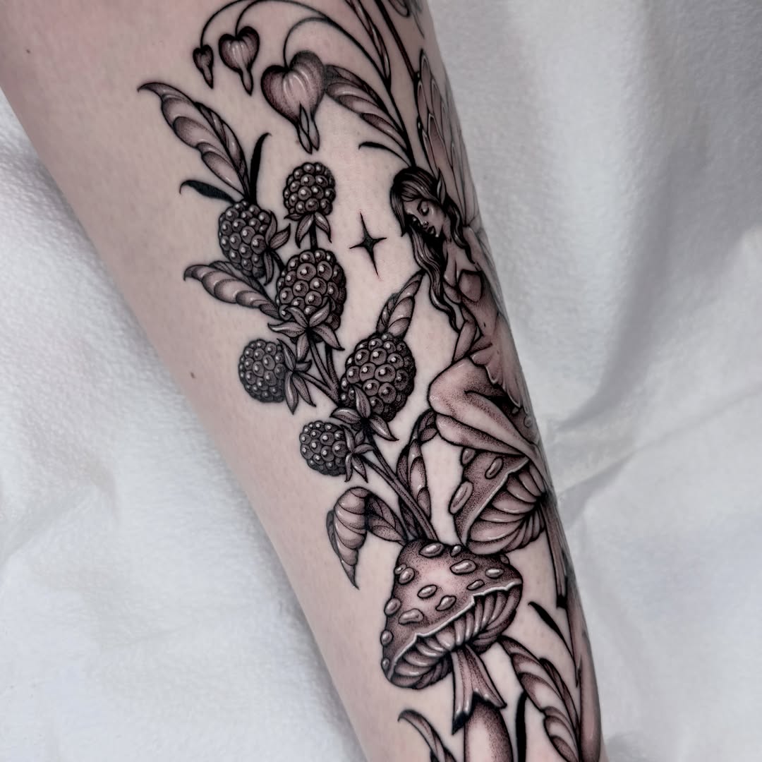 Tattoo by @kathrynsemusart — illustrative, black_and_grey