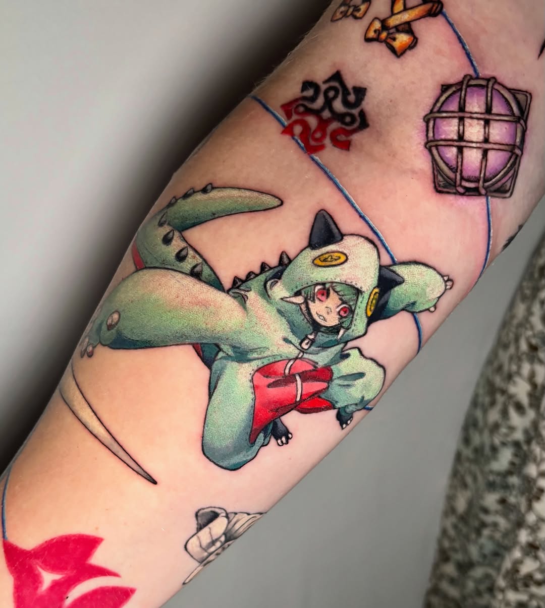Tattoo by @morgue.inkz — anime, new_school