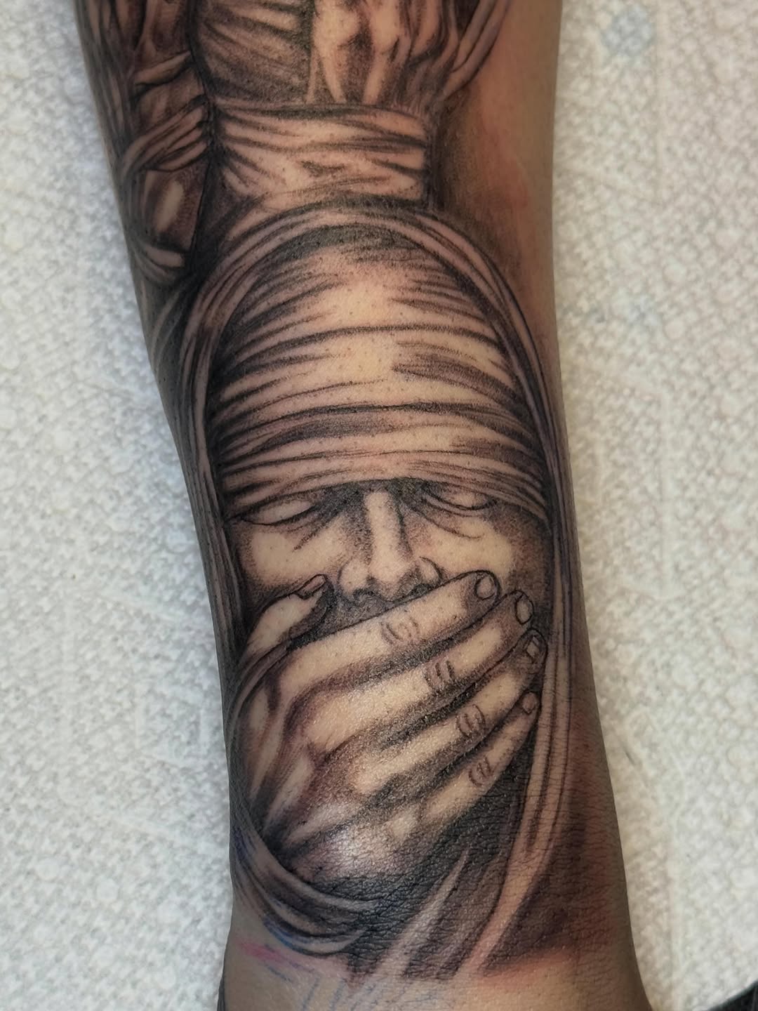 Tattoo by @bellyink_ — black_and_grey, realism
