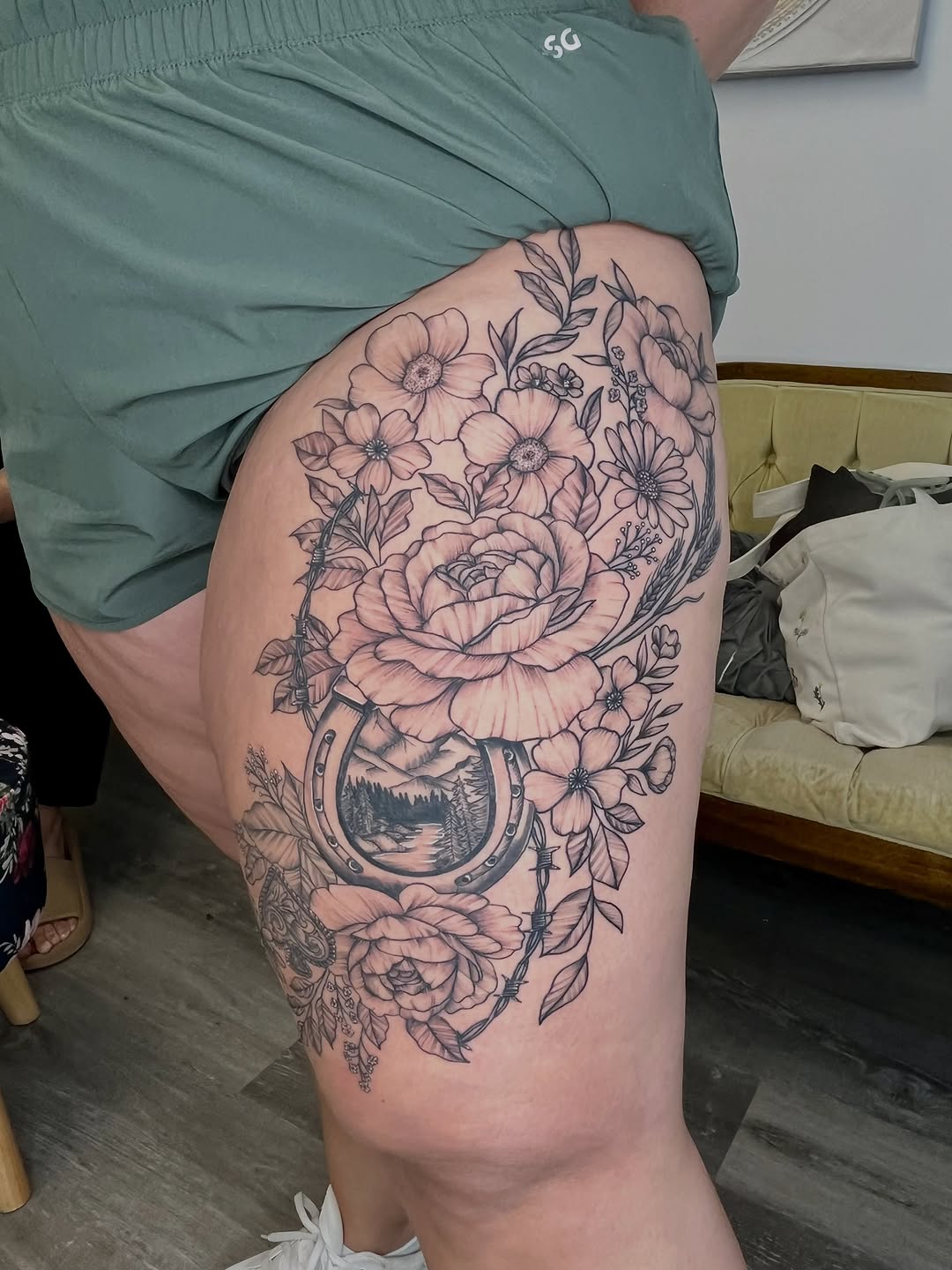 Tattoo by @tay.leigh.k โ illustrative, black_and_grey