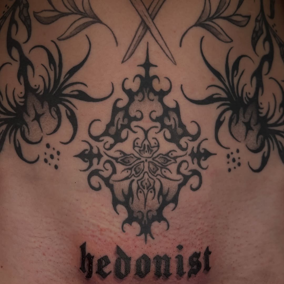 Tattoo by @pitypostcard โ blackwork, lettering_script