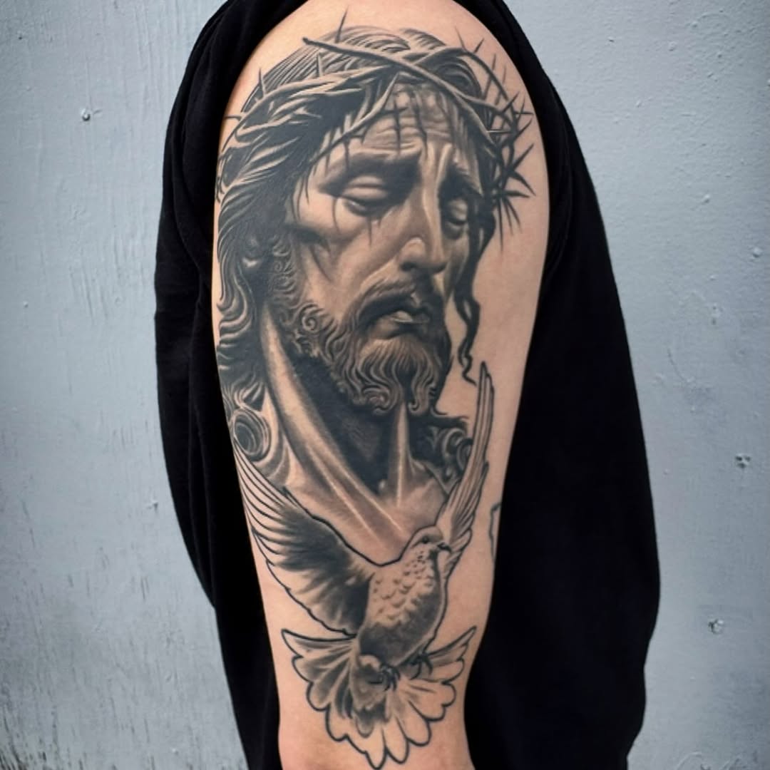 Tattoo by @dave_duck — realism, black_and_grey