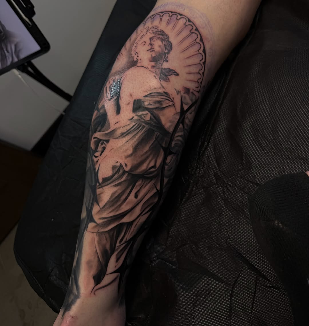Tattoo by @carter.studios.ink โ realism, black_and_grey